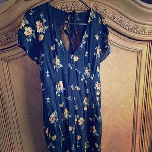 Wide leg cropped jumpsuit
